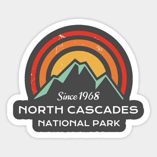 North Cascades National Park Retro Sticker by roamfree